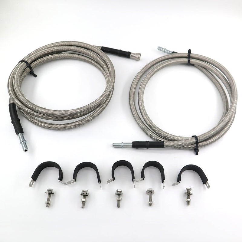 QHHR Stainless Steel Braided Fuel Lines Kit 819-816 Fit for Chevrolet Silverado/GMC 1500/2500/3500 2004-2008 - Image 1
